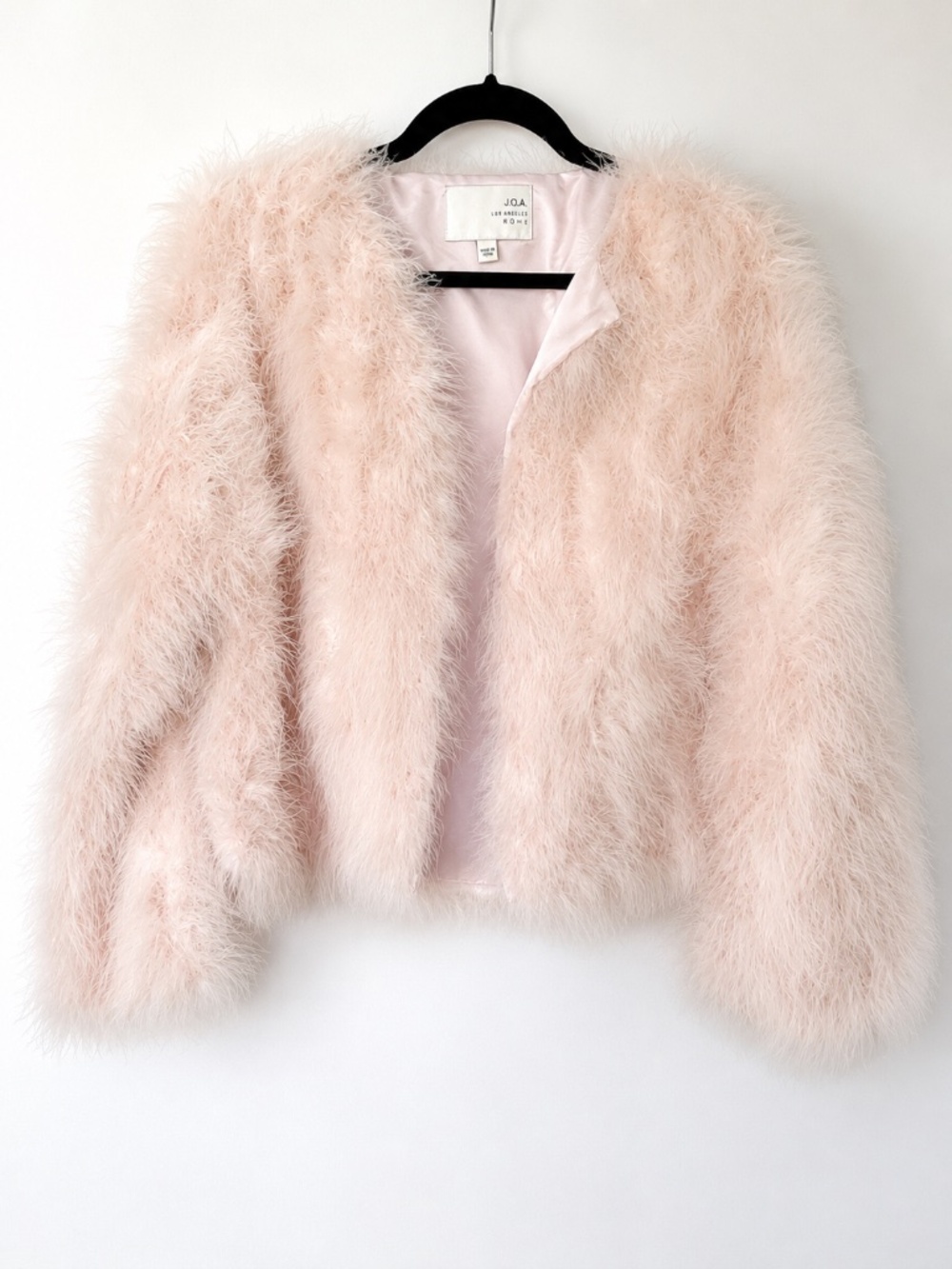 J.O.A. Los Angeles Pink Feather Jacket Women's Small